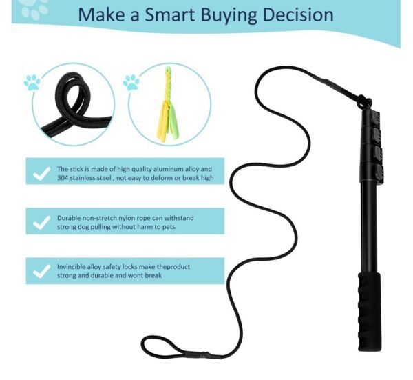Retractable Flirt Pole for Dogs – Interactive Training & Exercise Toy – Dog Agility & Chase Stick for Puppies and Adults - Image 4