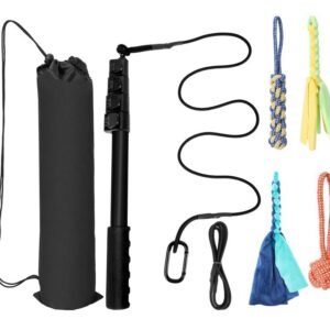 Retractable Flirt Pole for Dogs – Interactive Training & Exercise Toy – Dog Agility & Chase Stick for Puppies and Adults