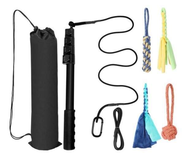 Retractable Flirt Pole for Dogs – Interactive Training & Exercise Toy – Dog Agility & Chase Stick for Puppies and Adults